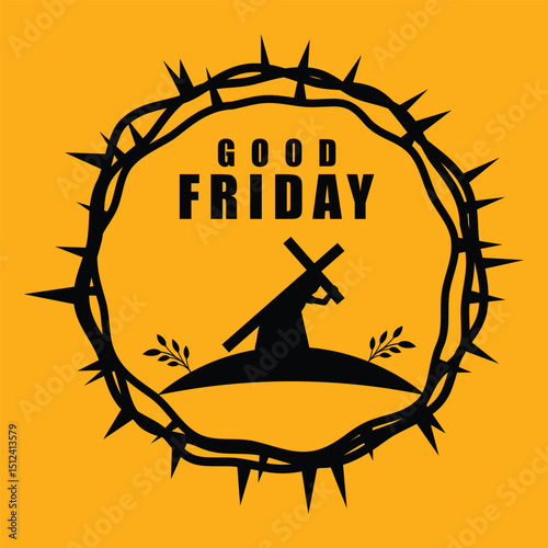   Celebrate Good Friday with this poignant design featuring a crown of thorns and Jesus carrying the cross.