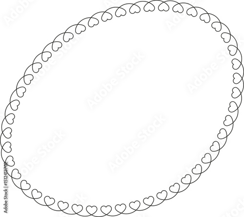 Curved shape with connected heart outlines forming a rounded amoeba-like abstract shape with soft edges.