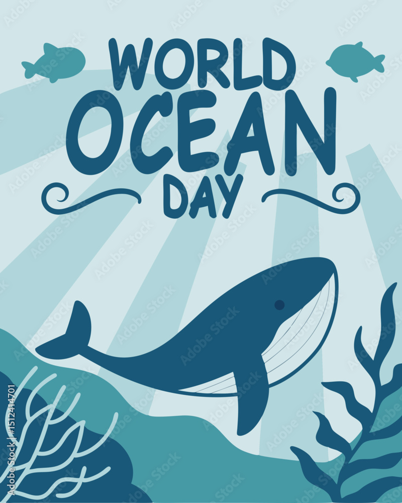 Fototapeta premium world-ocean-day-blue-wave-drawing-vector.svg