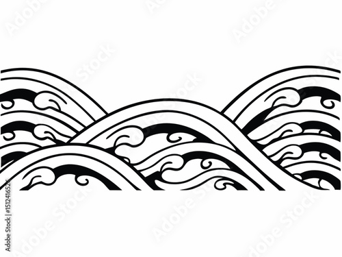 Tribal animal tattoo design featuring an eagle silhouette with decorative wing patterns and flowing water elements