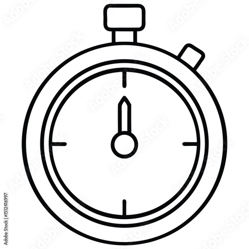 Stopwatch Icon Design on White Background for Time Management Deadline Tracking or Speed Measurement in a Clean and Modern Styl