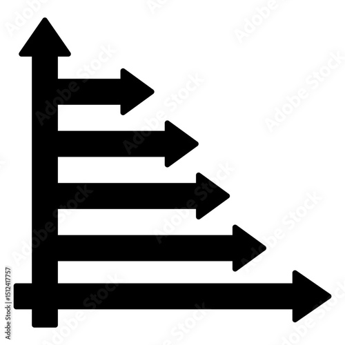 Statistical arrow solid icon	