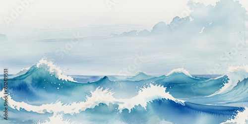 Sea water ocean wave vector background. Blue water ocean sea wave seamless background. Water  ocean wave white and soft blue aqua, teal texture.

