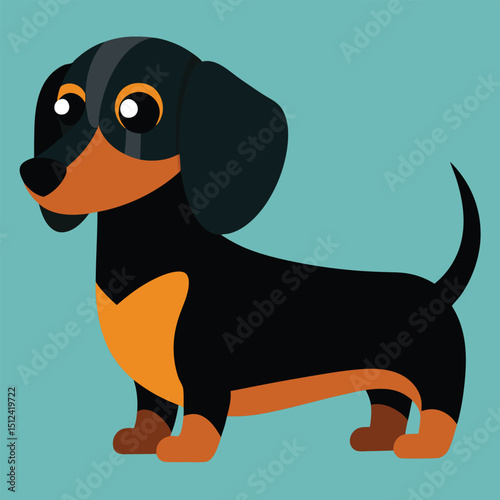 Adorable Dachshund Illustration A Charming Canine Cartoon