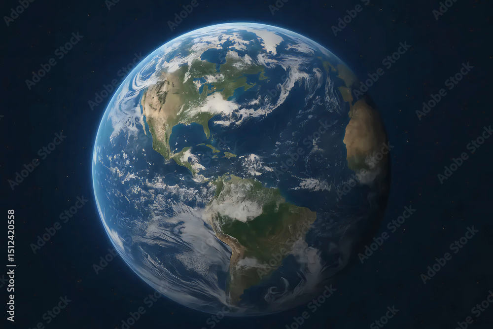 Fototapeta premium Stunning Realistic Satellite View of Earth A Breathtaking 3D Render
