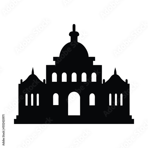 Quirinal Palace Silhouette Icon on white background