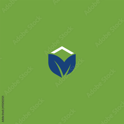 Green housing with leaf accents design