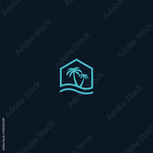 Coastal hideaway palm trees escape