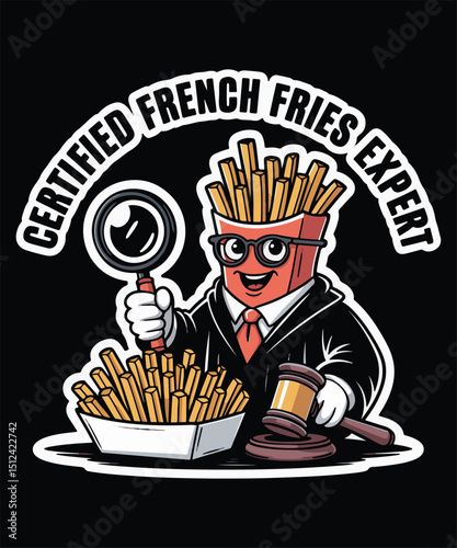 Certified French Fries Expert Graphic Design