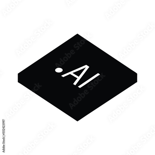 Modern AI Logo on Black Diamond