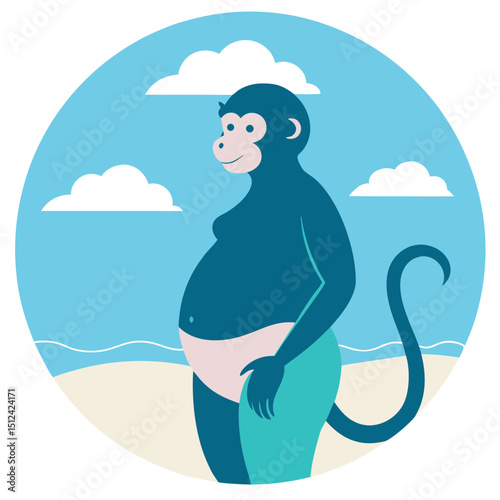 pregnant woman on the beach