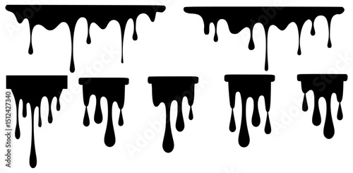 Dripping Liquid Vector Set for Horror and Halloween Designs