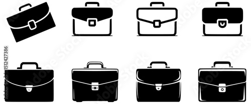 Business Briefcase Icon Vector Set for Office and Corporate Use