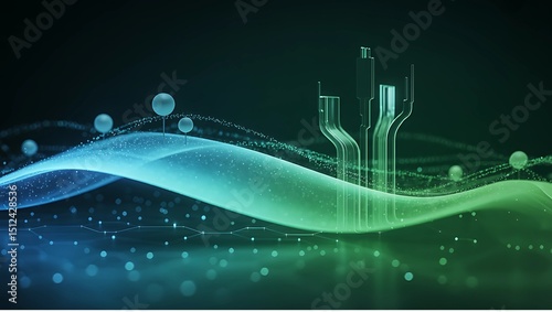 Futuristic Data Flow Wave with Circuit Technology Elements