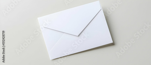 Blank White Envelope On Light Gray Background