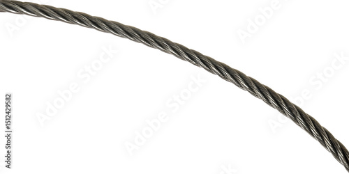 Twisted metal wire cable isolated on white background png ai generated isolated on a white background