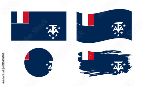 French southern and Antarctic lands flag in different forms