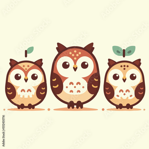 owl vector illustration white background