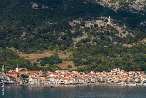 Fototapeta Naklejka Na Ścianę i Meble -  Panoramic view of Baska, town in Krk Island, Croatia