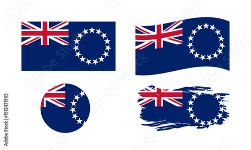 Cook Islands flag in different forms