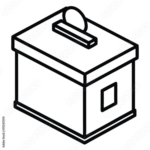 Donation Box Icon Design Featuring a Simple Modern Style Isolated on a White Background Suitable for Charity Fundraising and Giving Campaigns