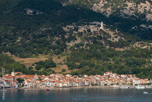 Fototapeta Naklejka Na Ścianę i Meble -  Panoramic view of Baska, town in Krk Island, Croatia