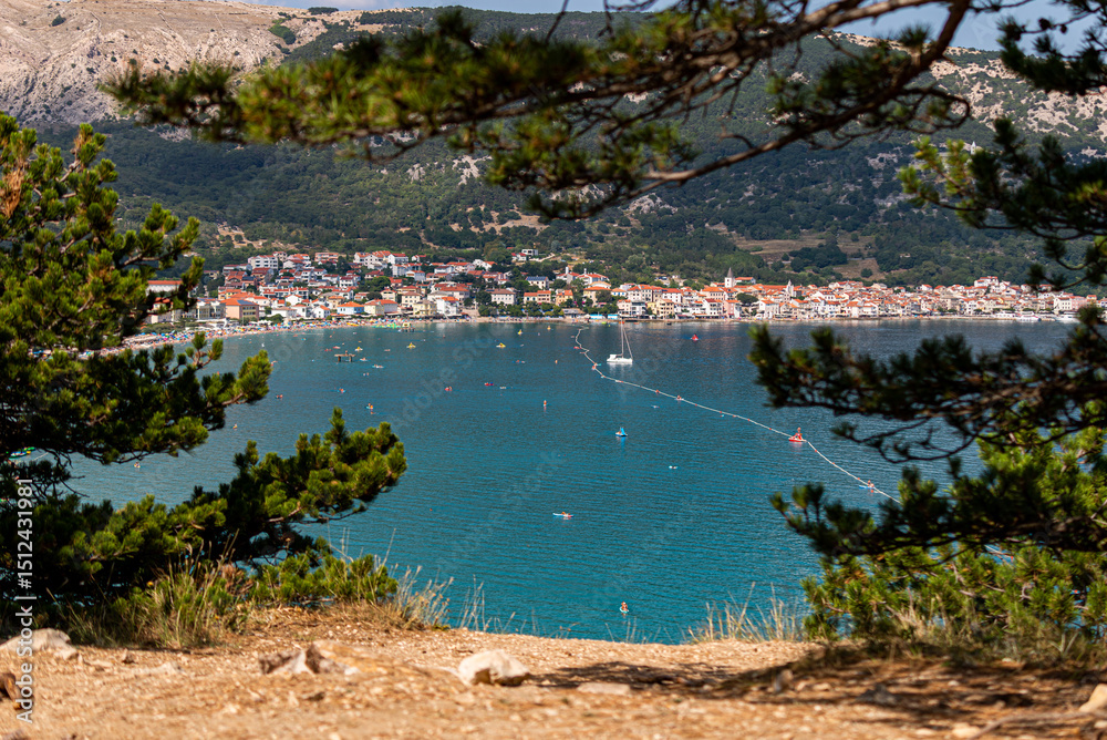 Naklejka premium Beautiful mediterranean lanscape, Baska, Krk Island, Croatia