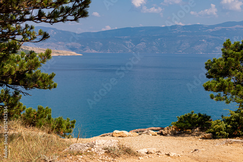 Fototapeta Naklejka Na Ścianę i Meble -  Beautiful mediterranean lanscape, Baska, Krk Island, Croatia