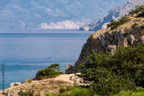 Fototapeta Naklejka Na Ścianę i Meble -  Beautiful mediterranean lanscape, Baska, Krk Island, Croatia