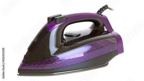 Modern purple iron appliance isolated on white background png ai generated isolated on a white background