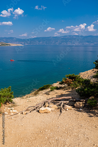 Fototapeta Naklejka Na Ścianę i Meble -  Beautiful mediterranean lanscape, Baska, Krk Island, Croatia