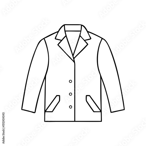 Outline of a jacket in minimalistic thin line design, contour icon  