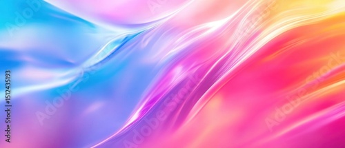 Holographic neon background ,Colorful psychedelic abstract. Pastel color waves for background
