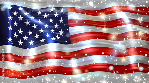 Glowing American Flag Design