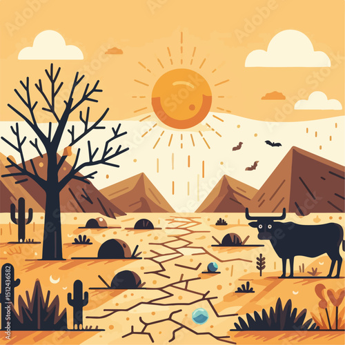 dry season vector illustration