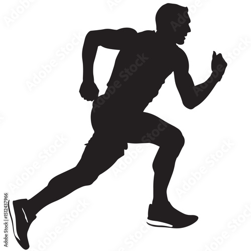  man runner sprinter silhouette 