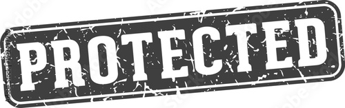 protected rectangular sign. protected stamp