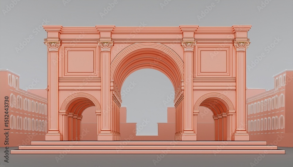 Fototapeta premium 3d arch block illustration