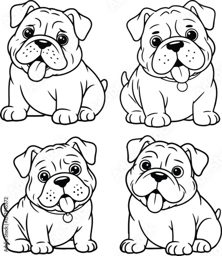 Bulldog dog face vector illustration
