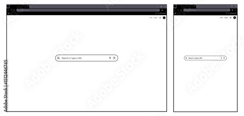 browser window Website mockup template with frames for PC, laptop, tablet, and mobile. Includes light, dark, and night modes. Vector illustration for UI and web design presentations.	
