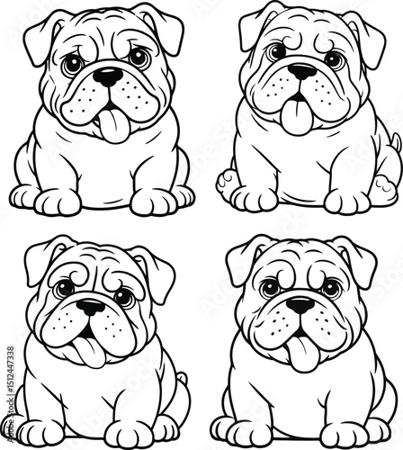 Funny bulldog cartoon vector illustration