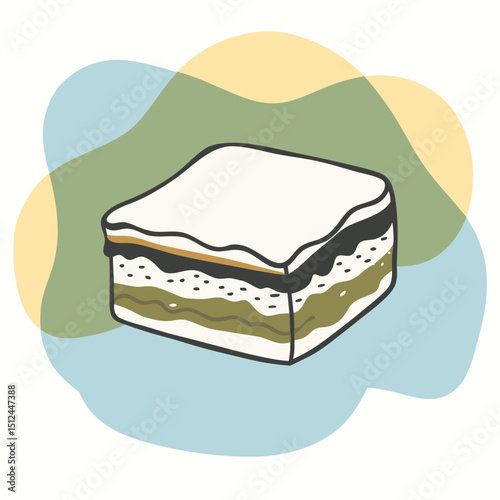 Delicious Layered Cake A Sweet Treat Illustration