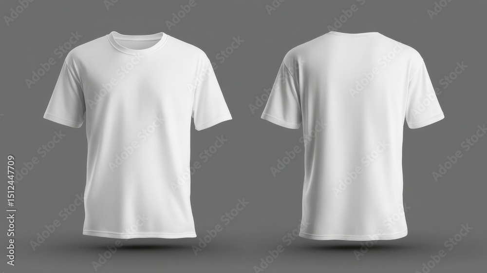 White T-Shirt Mockup Front and Back View, 3D Render, Apparel Design, Clothing Template, T-Shirt Design tshirt mockup, apparel