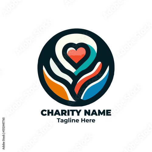 Charity fundraising design for nonprofit donation aid volunteer kindness generosity love care support activism hopefulness humanity heart outreach