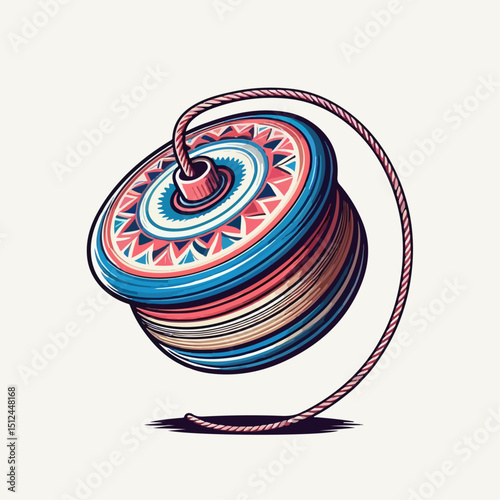 traditional game yoyo vector illustration