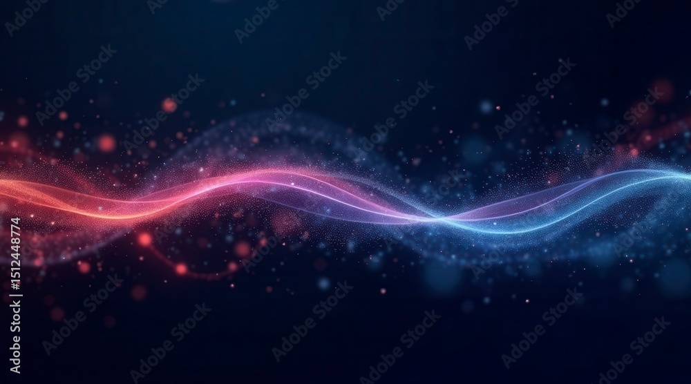 Obraz premium Abstract Glowing Wave Particles