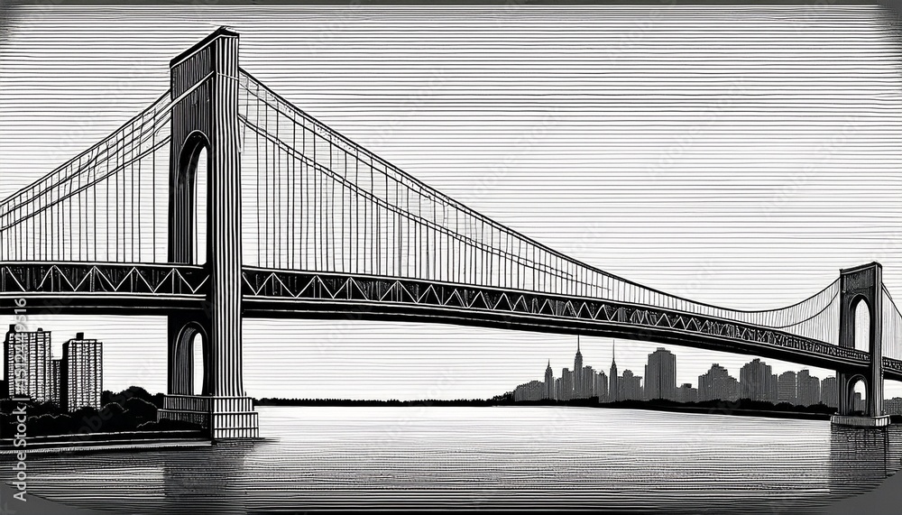 Obraz premium throgs neck bridge new york city black and white image