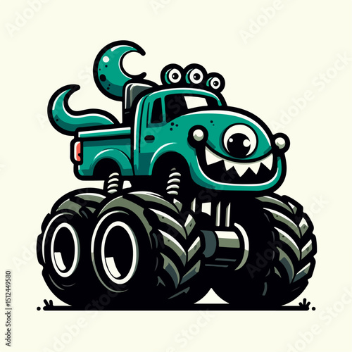 monster car vector illustration