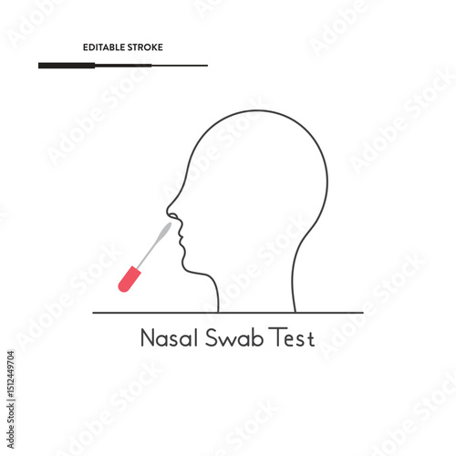 Nasal Swab Test Icon Vector Design.