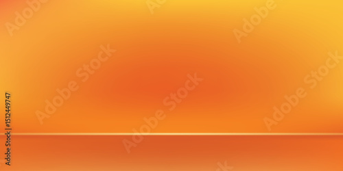 3d abstract autumn studio room background. Orange, brown dark gradient empty wall backdrop. Back ground horizontal mockup product season presentation. Empty scene platform. Promotion vector display.